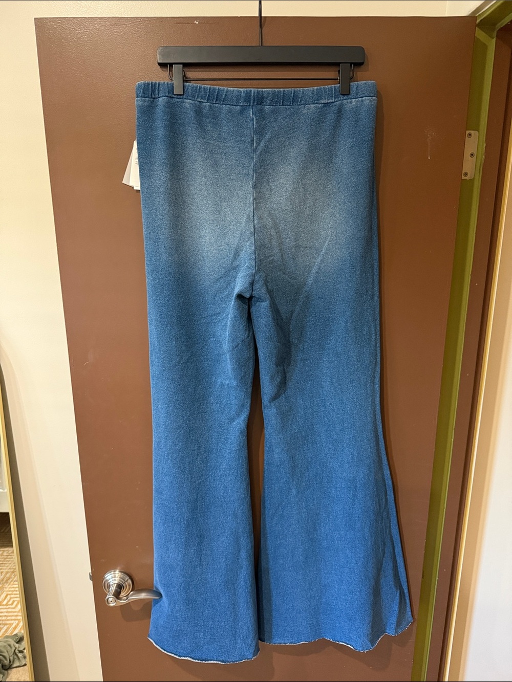 NWT Good American Blue Flare Pull-On Wide Leg Pants - 34” inseam - Picture 5 of 11